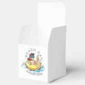 Stranddag Cartoon Karakter op Opblaasbare Ring Bedankdoosjes (Geopend)