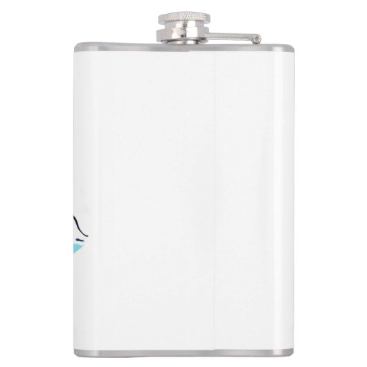 Stranddag Cartoon Karakter op Opblaasbare Ring Heupfles (Achterkant)