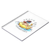 Stranddag Cartoon Karakter op Opblaasbare Ring Notitieboek (Linkerzijde)