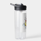 Stranddag Cartoon Karakter op Opblaasbare Ring Waterfles (Rechts)