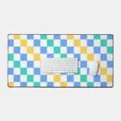 Stranddag diagonale schaakbordpatroon bureaumat (Keyboard & Muis)