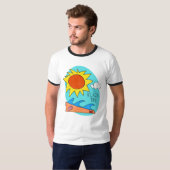 "Stranddag" Heren T-Shirt (Voorkant volledig)