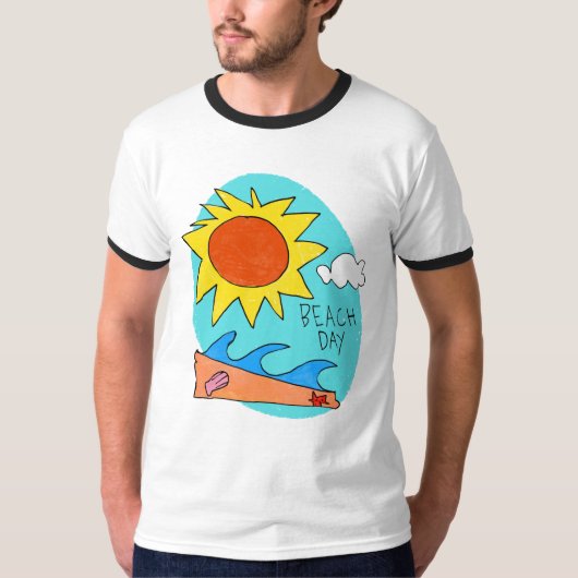 "Stranddag" Heren T-Shirt (Voorkant)