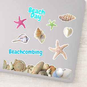 Stranddag Schelpen Zeesterren Scrapbooking vorm Sticker