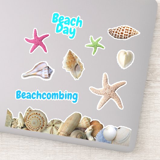 Stranddag Schelpen Zeesterren Scrapbooking vorm Sticker (Detail)