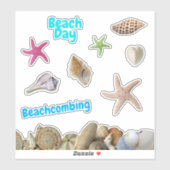 Stranddag Schelpen Zeesterren Scrapbooking vorm Sticker (Vel)