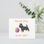 Stranddag Scottie Hond Briefkaart (Staand voorkant)