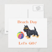 Stranddag Scottie Hond Briefkaart (Voorkant / Achterkant)