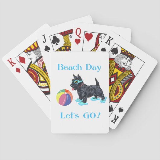 Stranddag Scottie Hond Pokerkaarten (Achterkant)