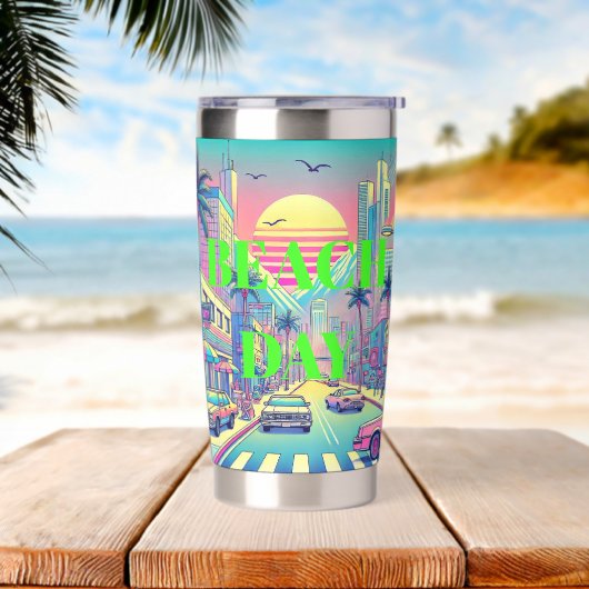 Stranddag Stemless Wine Tumbler Geïsoleerde Drinkbeker (Strand)