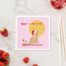 Stranddagen Golden Christmas Pink Servet