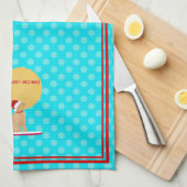 Stranddagen Gouden Kerstmis Aqua Keukenhanddoek (Quarter Fold)