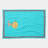 Stranddagen Gouden Kerstmis Aqua Keukenhanddoek (Horizontaal)