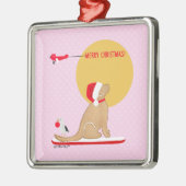 Stranddagen Gouden Kerstmis Roze Ornament (Links)