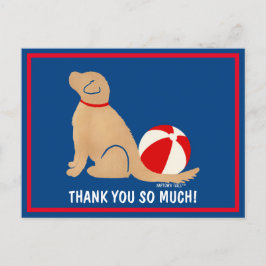 Stranddagen Gouden Retriever Hond Bedankt Ansichtk Briefkaart