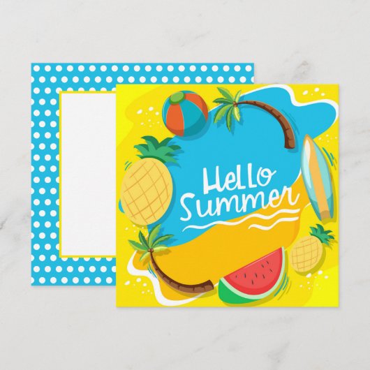 Stranddagen Hallo Zomer Wenskaart (Voorkant / Achterkant)