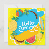 Stranddagen Hallo Zomer Wenskaart (Voorkant)