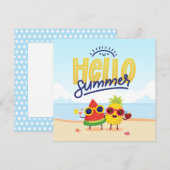 Stranddagen Hallo Zomer Wenskaart (Voorkant / Achterkant)