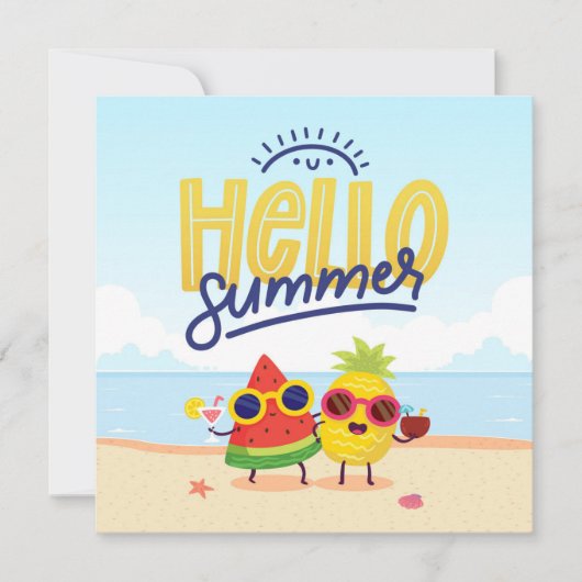 Stranddagen Hallo Zomer Wenskaart (Voorkant)