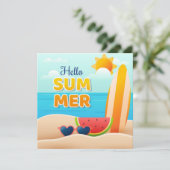 Stranddagen Hallo Zomer Wenskaart (Staand voorkant)