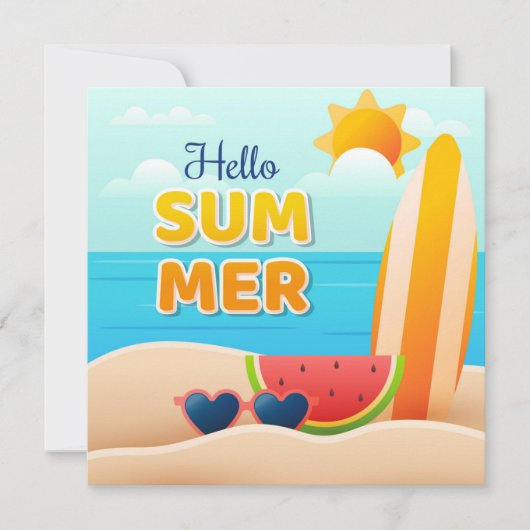 Stranddagen Hallo Zomer Wenskaart (Voorkant)