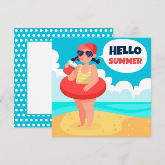 Stranddagen Hallo Zomer Wenskaart (Voorkant / Achterkant)