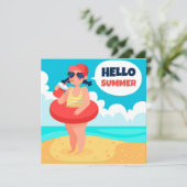 Stranddagen Hallo Zomer Wenskaart (Staand voorkant)