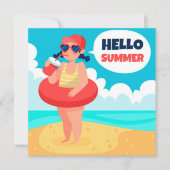 Stranddagen Hallo Zomer Wenskaart (Voorkant)
