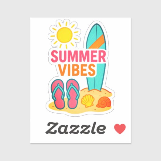 stranddagen in het verschiet sticker (Vel)