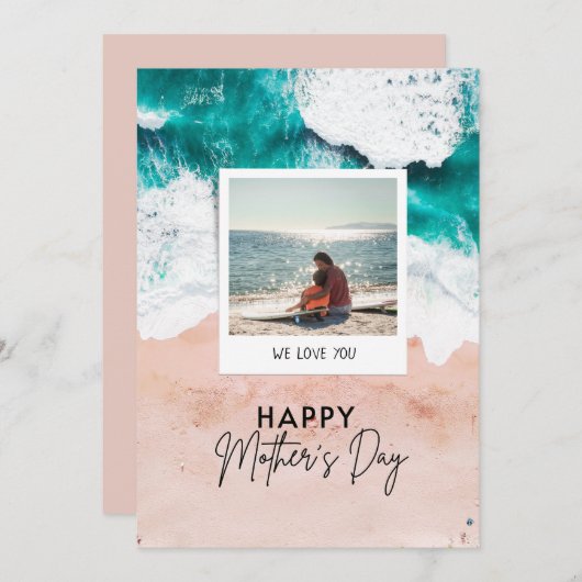 STRANDdagen ZIJN BEZER MET JOU GELUKKIGE MOEDERDAG Feestdagenkaart (Voorkant / Achterkant)