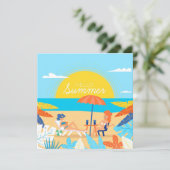 Stranddagen Zomer Ansichtkaart (Staand voorkant)