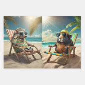 Stranddagen, zonneschijn en dierenvrienden inpakpapier vel (Voorkant 3)
