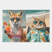 Stranddagen, zonneschijn en dierenvrienden inpakpapier vel (Voorkant 2)