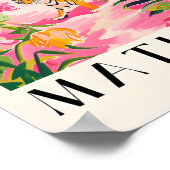 Stranddecoratie, Tiger Art Print, Roze Dopamine Ar Poster (Hoek)