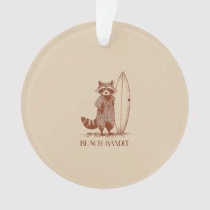 Stranddief Wasbeer Surfer – Grappige Vintage Ornament