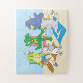 Stranddieren grote puzzelstukken puzzel (Verticaal)