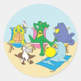 Stranddieren Ronde Sticker