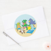 Stranddieren Ronde Sticker (Envelop)