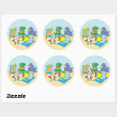 Stranddieren Ronde Sticker (Vel)