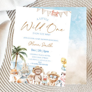 Stranddieren Zomer Baby Shower Kaart