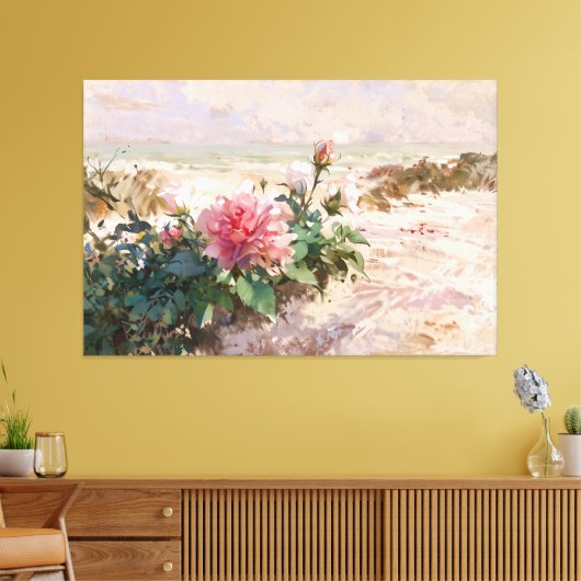 *~* Strandduinen Rozen TV2 Stretched Canvas Print (Insitu (Woonkamer))