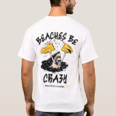 Stranden Be Crazy Shark van Salty AF T-shirt (Achterkant)