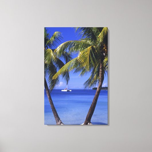 Stranden bij Negril, Jamaica 2 Canvas Afdruk (Voorkant)