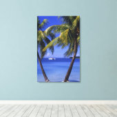 Stranden bij Negril, Jamaica 2 Canvas Afdruk (Insitu (Houten vloer))