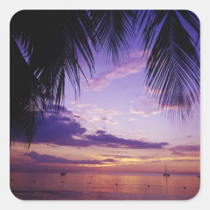 Stranden bij Negril, Jamaica 2 Vierkante Sticker