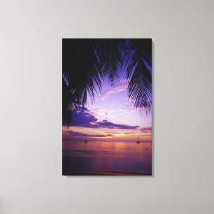Stranden bij Negril, Jamaica 3 Canvas Afdruk
