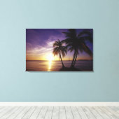 Stranden bij Negril, Jamaica Canvas Afdruk (Insitu (Houten vloer))