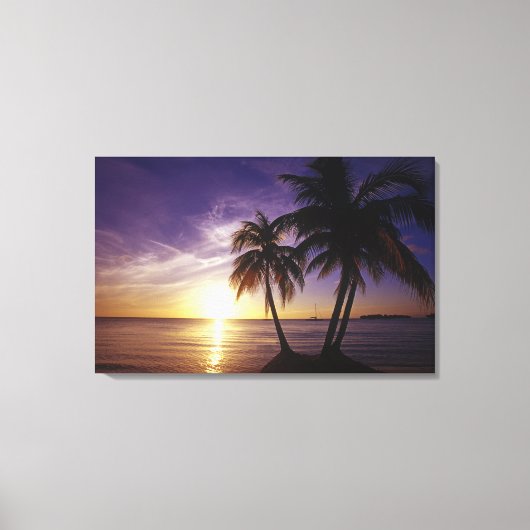 Stranden bij Negril, Jamaica Canvas Afdruk (Voorkant)