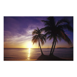 Stranden bij Negril, Jamaica Foto Afdruk