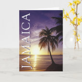 Stranden bij Negril Jamaica | Gefeliciteerd Kaart (Gele Bloem)